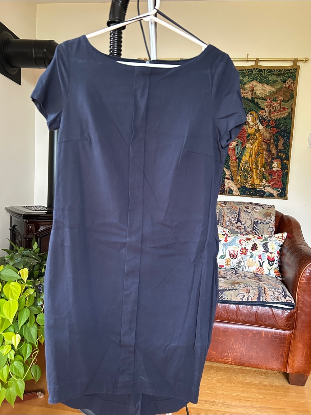 Classic Navy Short-Sleeve Mini Dress